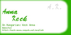 anna keck business card